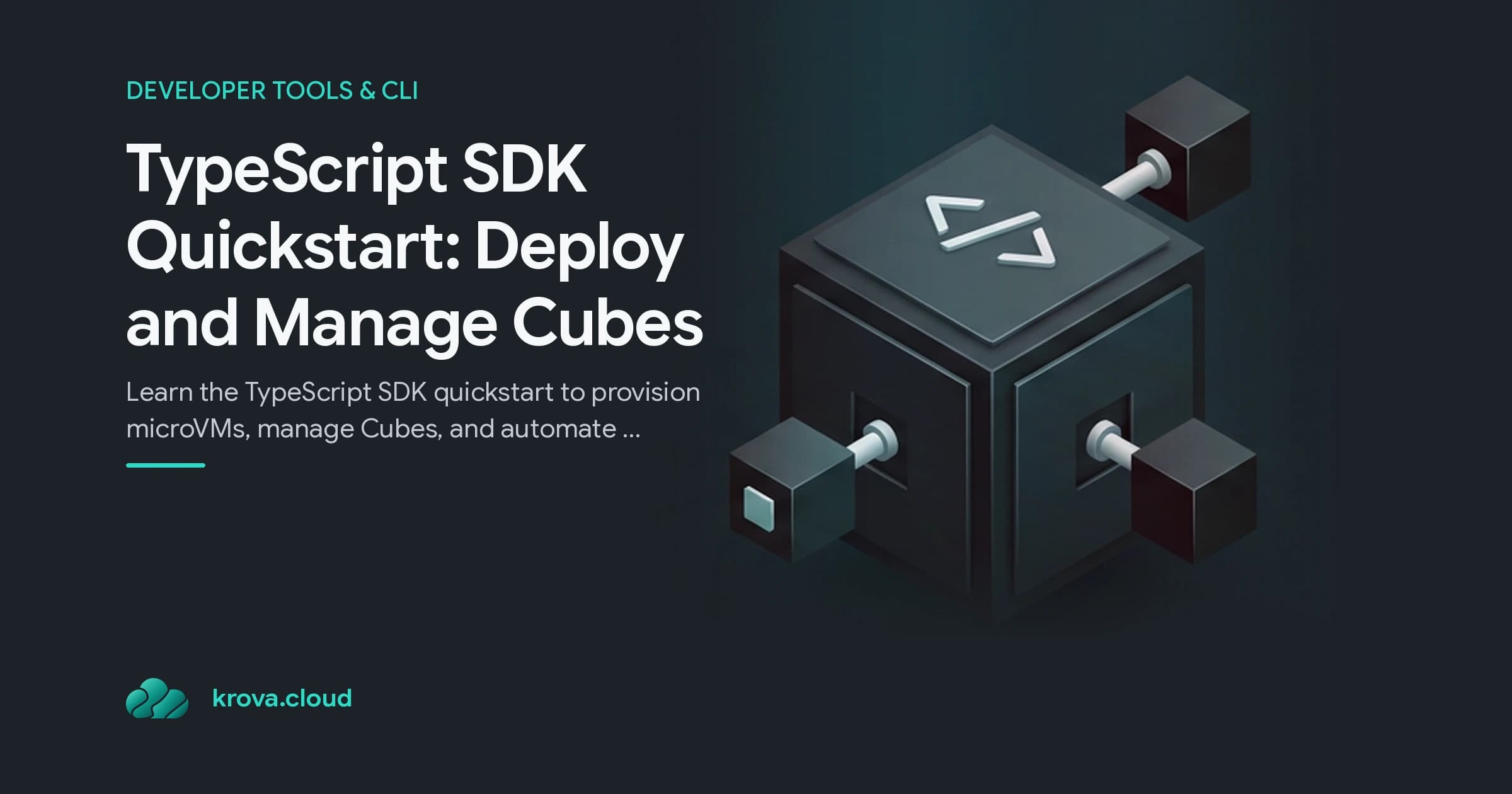 TypeScript SDK Quickstart: Deploy and Manage Cubes — TypeScript SDK quickstart