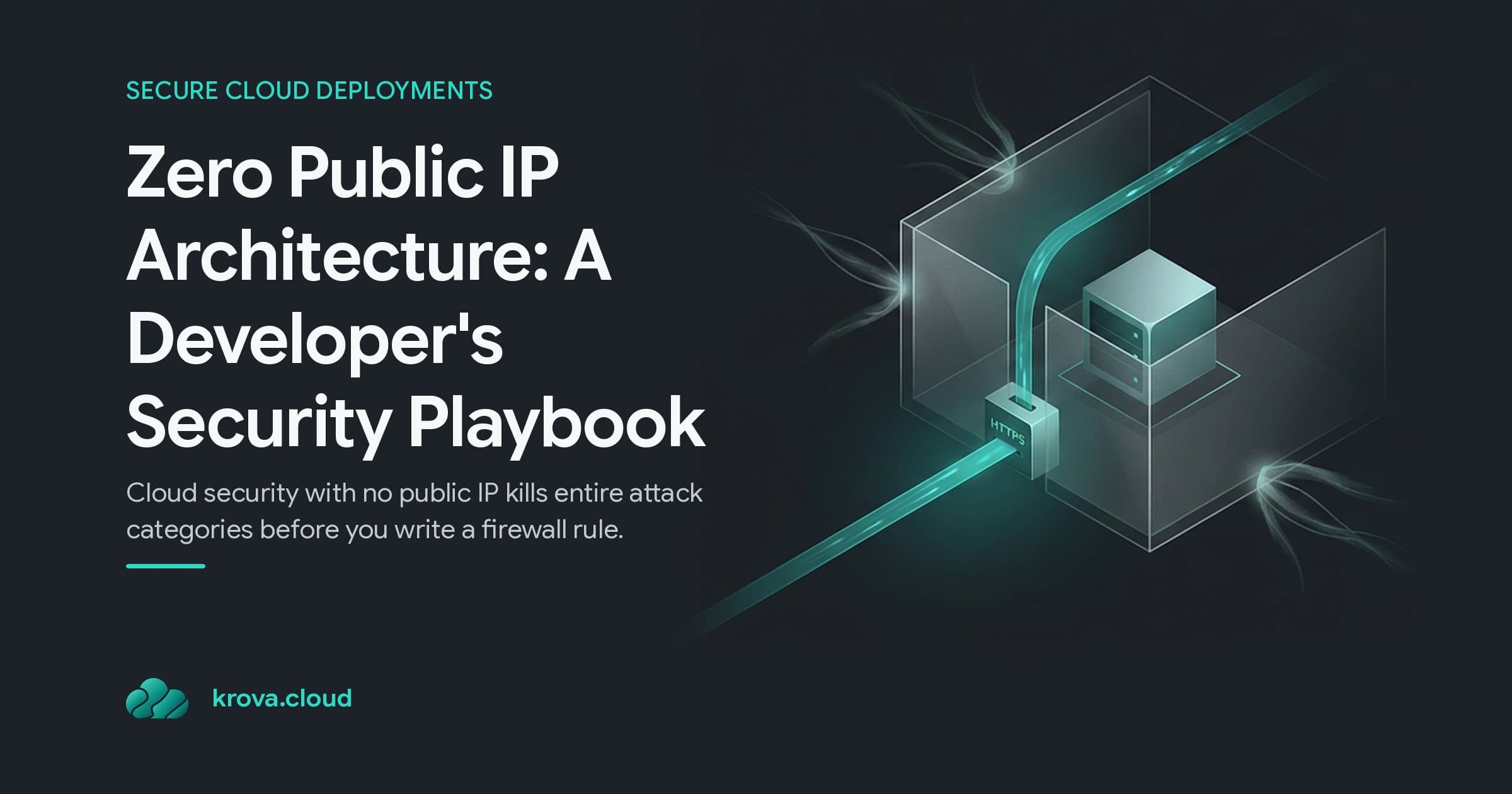Zero Public IP Architecture: A Developer's Security Playbook — cloud security no public IP
